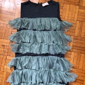 Lanvin Petite(KIDS) Silk and Tulle Ruffle Dress